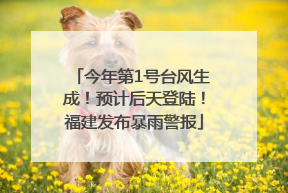 今年第1号台风生成！预计后天登陆！福建发布暴雨警报