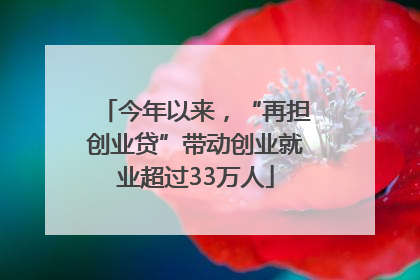 今年以来，“再担创业贷”带动创业就业超过33万人