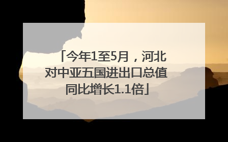 今年1至5月，河北对中亚五国进出口总值同比增长1.1倍