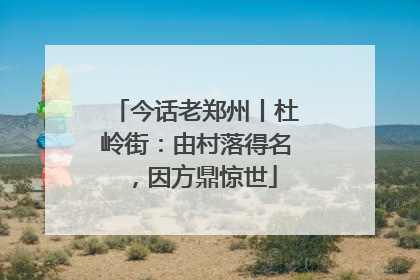 今话老郑州丨杜岭街：由村落得名，因方鼎惊世