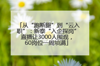 从“跑断腿”到“云入职”：新泰“入企探岗”直播让3000人围观，60岗位一周填满
