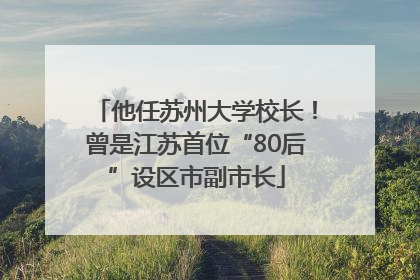 他任苏州大学校长！曾是江苏首位“80后”设区市副市长