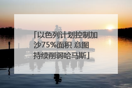 以色列计划控制加沙75%面积 意图持续削弱哈马斯