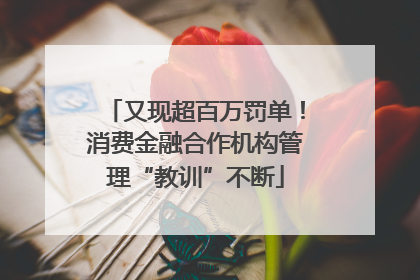 又现超百万罚单！消费金融合作机构管理“教训”不断