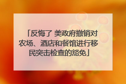 反悔了 美政府撤销对农场、酒店和餐馆进行移民突击检查的豁免