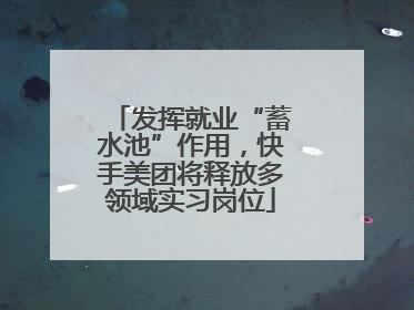 发挥就业“蓄水池”作用,快手美团将释放多领域实习岗位