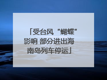 受台风“蝴蝶”影响 部分进出海南岛列车停运