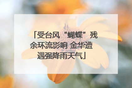 受台风“蝴蝶”残余环流影响 金华遭遇强降雨天气