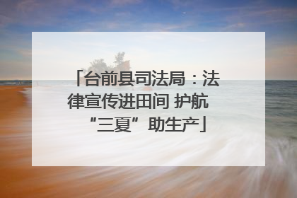 台前县司法局：法律宣传进田间 护航“三夏”助生产