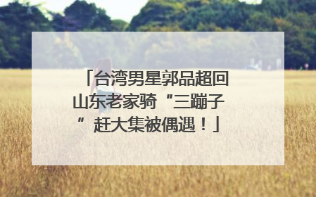 台湾男星郭品超回山东老家骑“三蹦子”赶大集被偶遇！