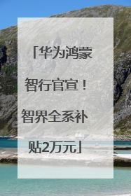 华为鸿蒙智行官宣！智界全系补贴2万元