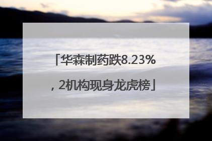 华森制药跌8.23%，2机构现身龙虎榜