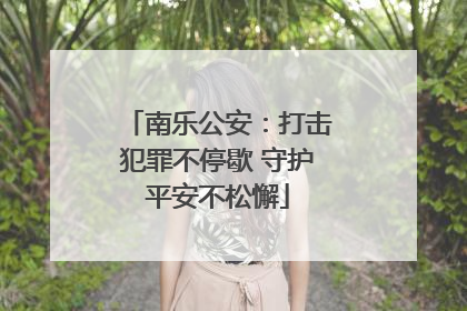 南乐公安：打击犯罪不停歇 守护平安不松懈