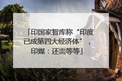 印国家智库称“印度已成第四大经济体”，印媒：还需等等