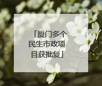 厦门多个民生市政项目获批复