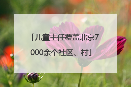 儿童主任覆盖北京7000余个社区、村