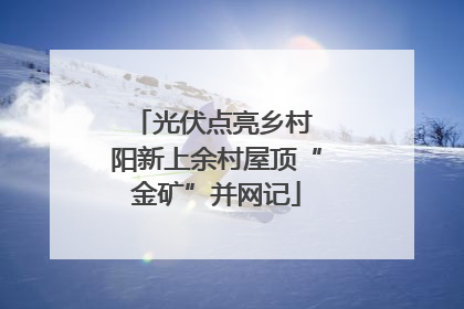 光伏点亮乡村 阳新上余村屋顶“金矿”并网记