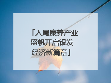 入局康养产业 盛帆开启银发经济新篇章