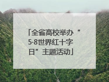 全省高校举办“5·8世界红十字日”主题活动