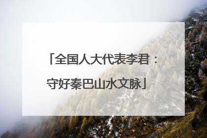 全国人大代表李君：守好秦巴山水文脉