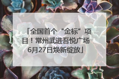 全国首个“金标”项目！常州武进吾悦广场6月27日焕新绽放