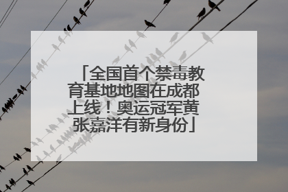 全国首个禁毒教育基地地图在成都上线！奥运冠军黄张嘉洋有新身份