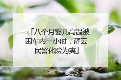 八个月婴儿高温被困车内一小时，灌云民警化险为夷