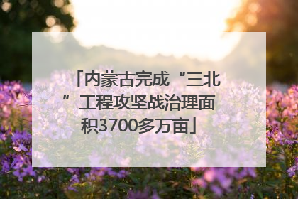 内蒙古完成“三北”工程攻坚战治理面积3700多万亩