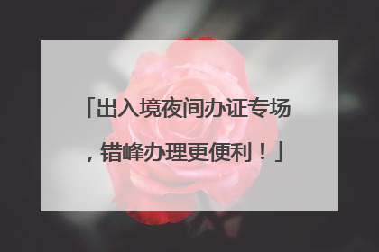 出入境夜间办证专场，错峰办理更便利！