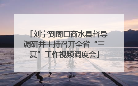 刘宁到周口商水县督导调研并主持召开全省“三夏”工作视频调度会