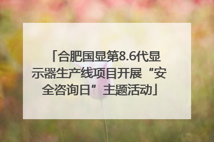合肥国显第8.6代显示器生产线项目开展“安全咨询日”主题活动