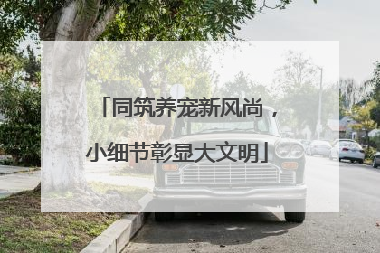 同筑养宠新风尚，小细节彰显大文明