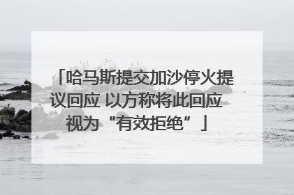 哈马斯提交加沙停火提议回应 以方称将此回应视为“有效拒绝”