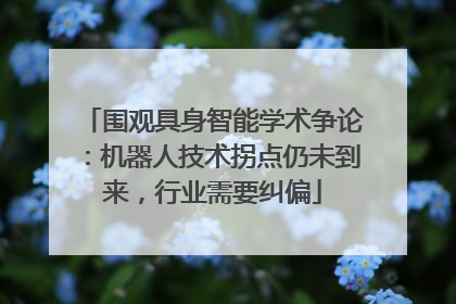 围观具身智能学术争论：机器人技术拐点仍未到来，行业需要纠偏