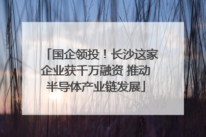 国企领投！长沙这家企业获千万融资 推动半导体产业链发展