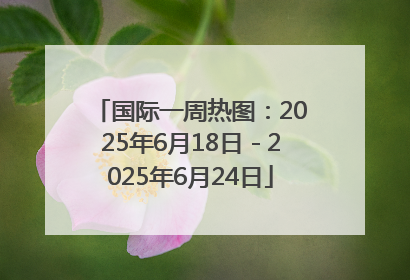国际一周热图：2025年6月18日－2025年6月24日