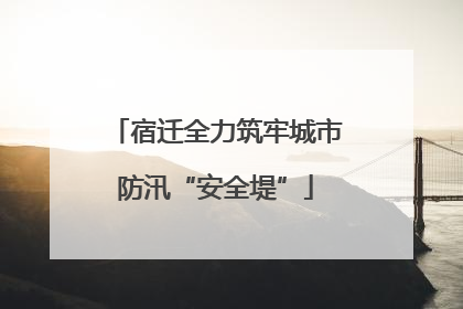 宿迁全力筑牢城市防汛“安全堤”