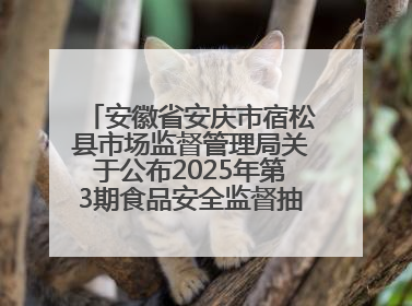 安徽省安庆市宿松县市场监督管理局关于公布2025年第3期食品安全监督抽检信息的通告