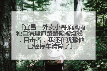 宜昌一外卖小哥顶风雨独自清理道路路障被爆赞，目击者：我还在犹豫他已经停车清障了