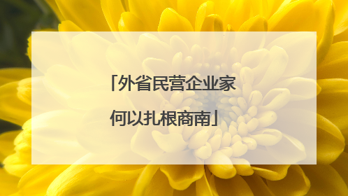 外省民营企业家何以扎根商南