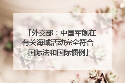 外交部：中国军舰在有关海域活动完全符合国际法和国际惯例
