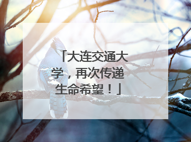 大连交通大学，再次传递生命希望！