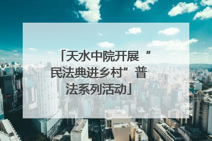 天水中院开展“民法典进乡村”普法系列活动