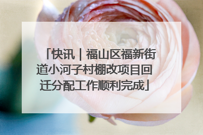 快讯｜福山区福新街道小河子村棚改项目回迁分配工作顺利完成