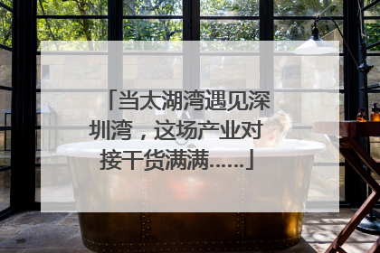 当太湖湾遇见深圳湾，这场产业对接干货满满……