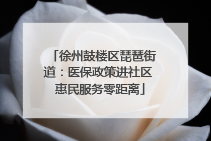 徐州鼓楼区琵琶街道：医保政策进社区 惠民服务零距离