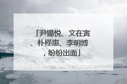 尹锡悦、文在寅、朴槿惠、李明博，纷纷出面