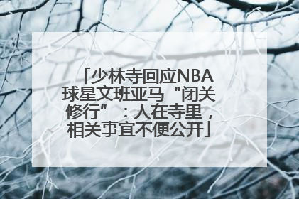 少林寺回应NBA球星文班亚马“闭关修行”：人在寺里，相关事宜不便公开