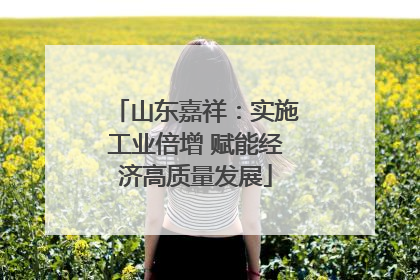 山东嘉祥：实施工业倍增 赋能经济高质量发展