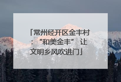 常州经开区金丰村：“和美金丰” 让文明乡风吹进门